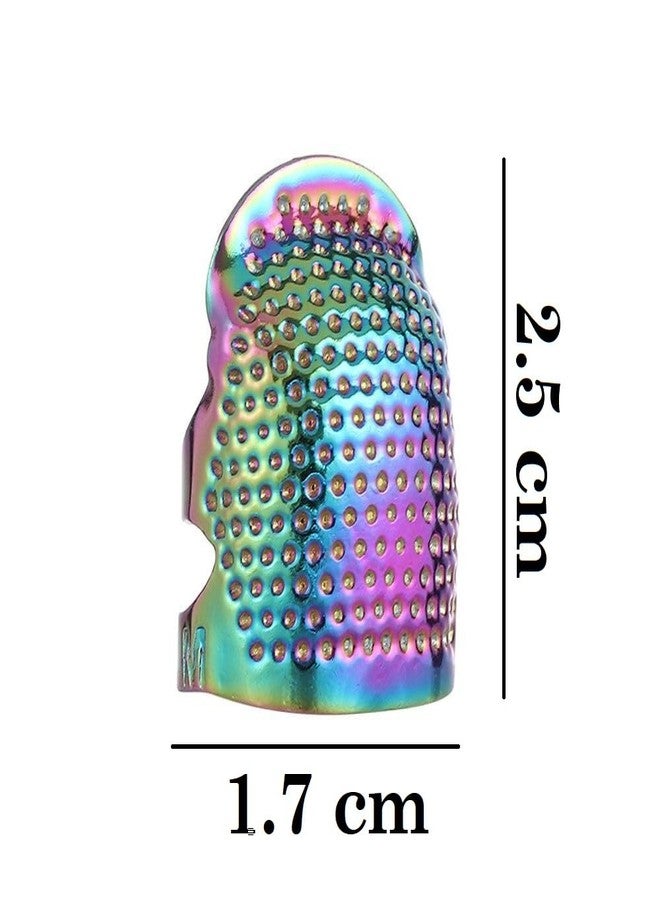 Moira Pack of 4 Adjustable Brass Finger Protector Thimble for Sewing Embroidery Needlework (Steel) - Image 2
